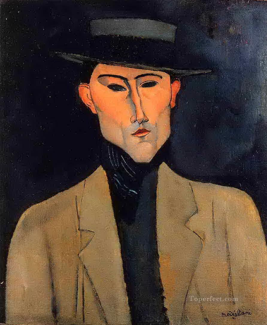 portrait of a man with hat jose pacheco Amedeo Modigliani Oil Paintings